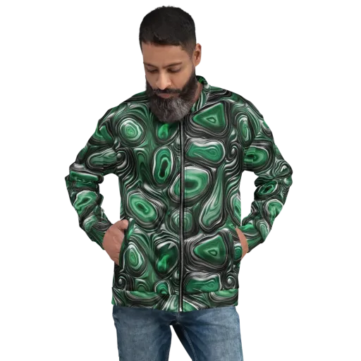 Emerald Agate on a Bomber Jacket