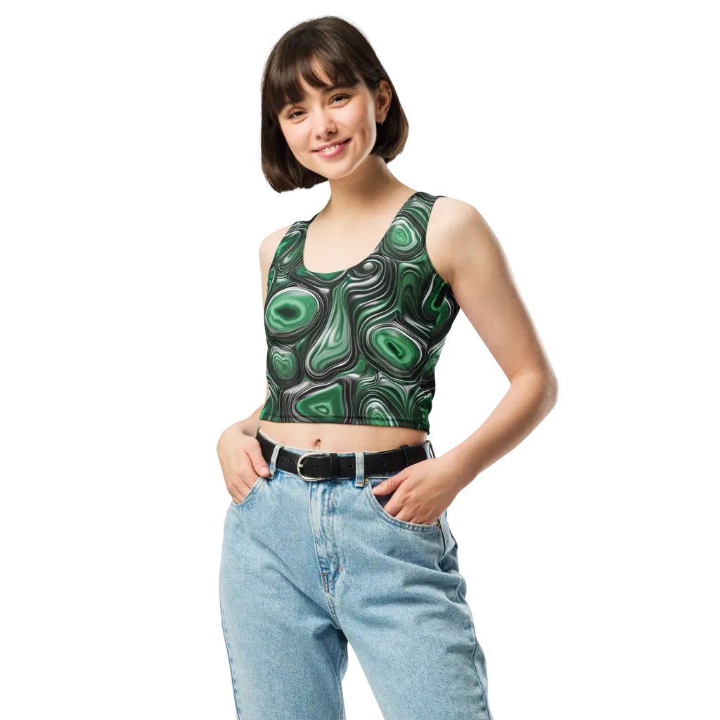 Emerald Agate on Crop Top — Front