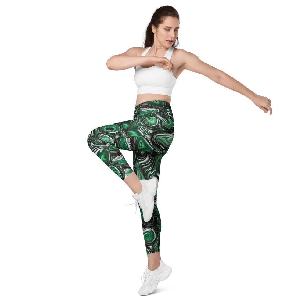 Emerald Agate on Leggings with Pockets — Left Front