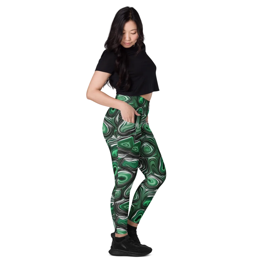 Emerald Agate on Leggings with Pockets — Right