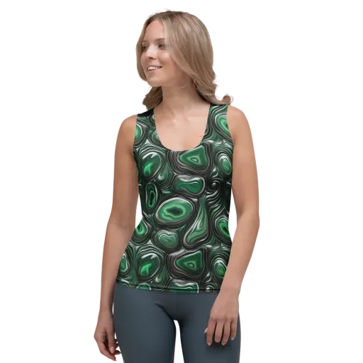 Emerald Agate on a Women's Tank Top