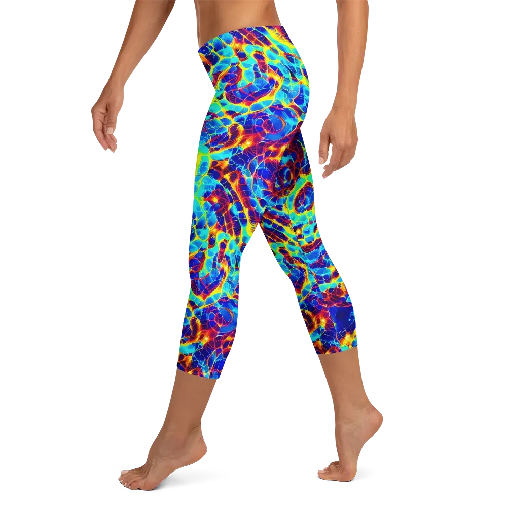 Cobalt Plasma on Capri Leggings — Left