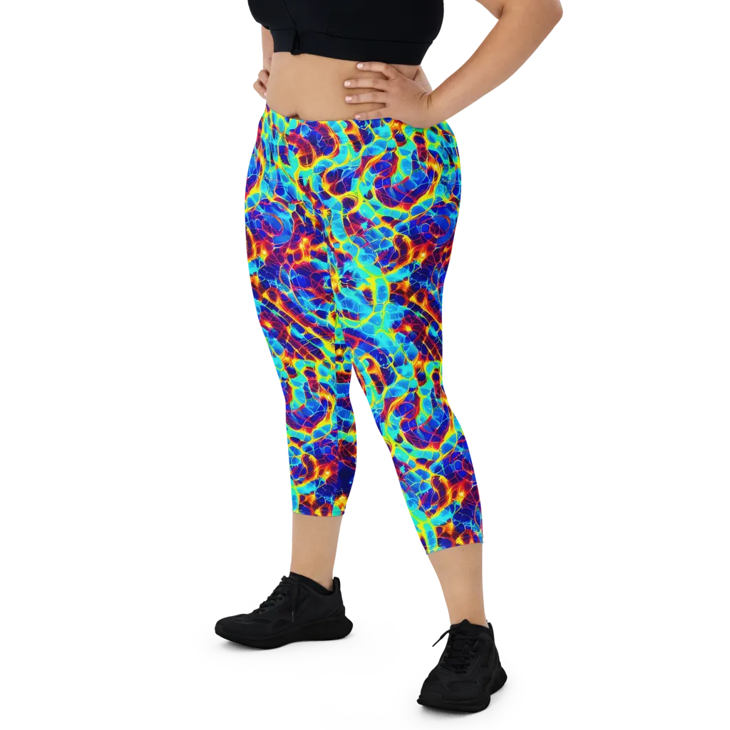 Cobalt Plasma on Capri Leggings — Front