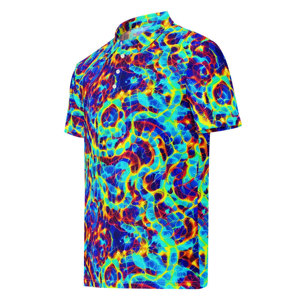 Cobalt Plasma on Men's Slim Fit Polo Shirt — Left Front