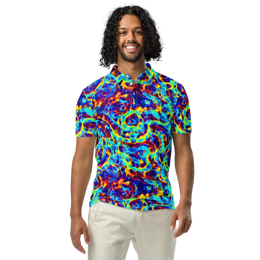 Cobalt Plasma on Men's Slim Fit Polo Shirt — Front