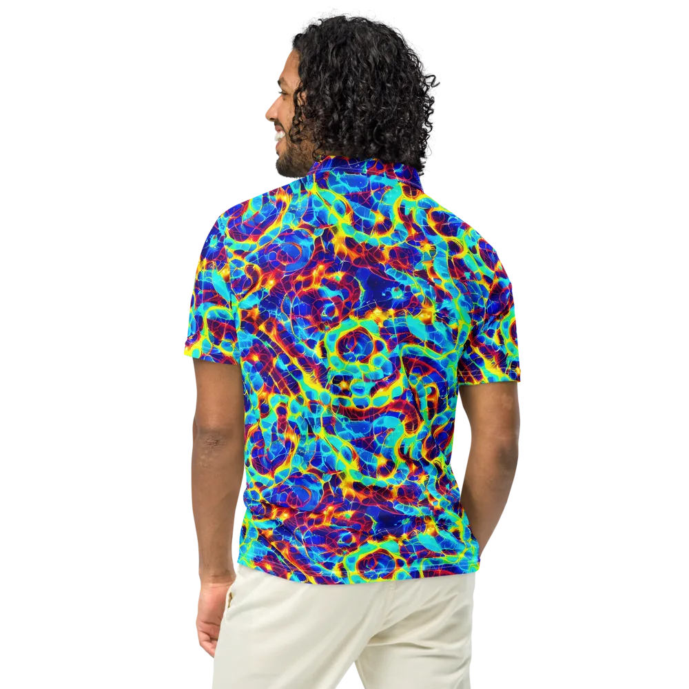 Cobalt Plasma on Men's Slim Fit Polo Shirt — Back