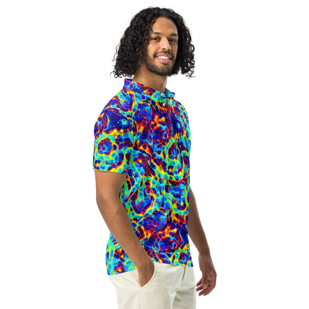 Cobalt Plasma on Men's Slim Fit Polo Shirt — Right Front