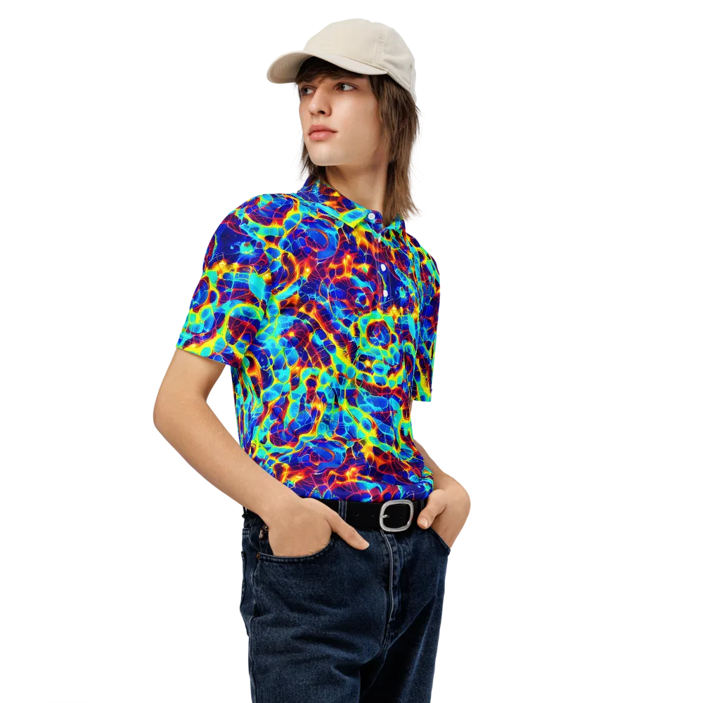 Cobalt Plasma on Men's Slim Fit Polo Shirt — Right Front