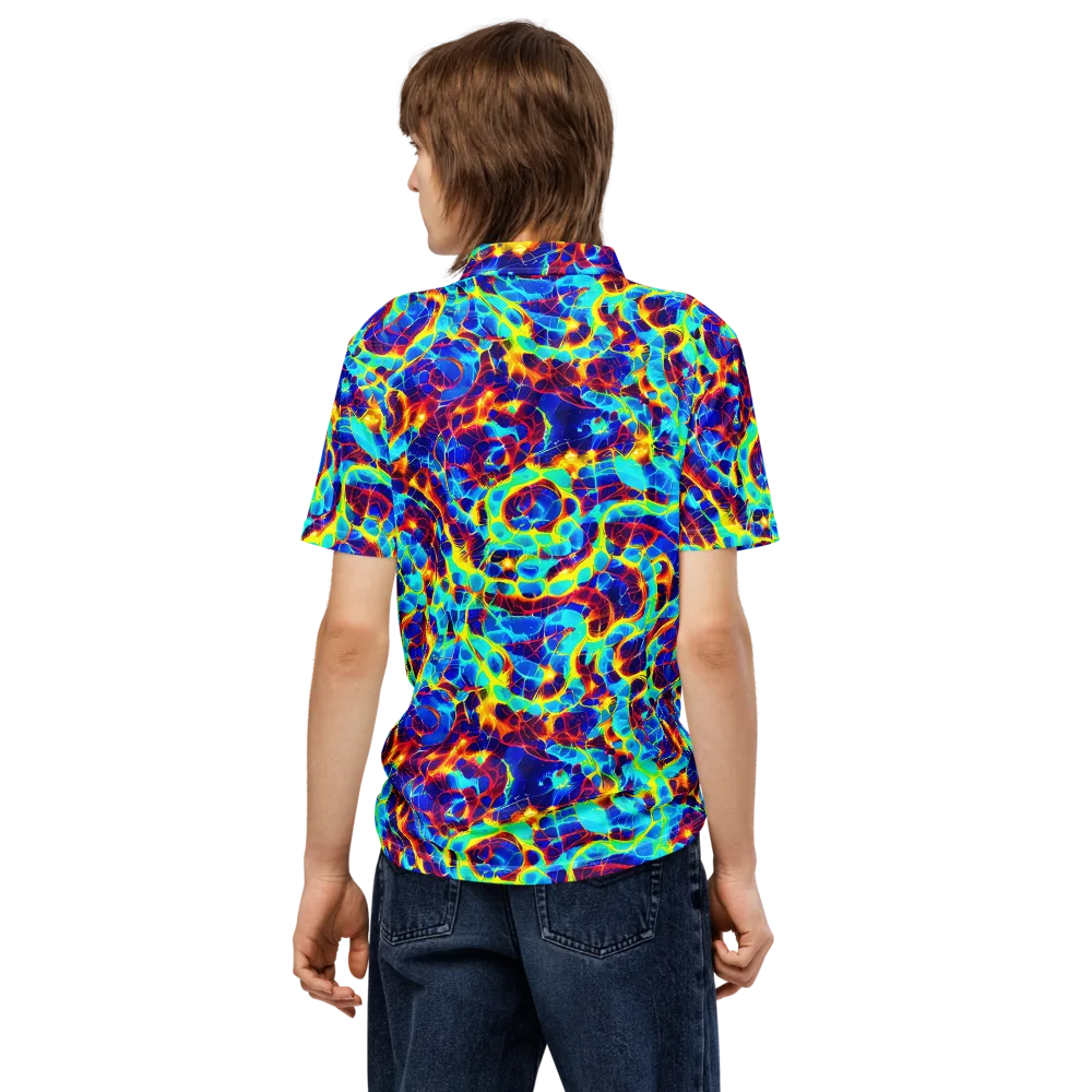 Cobalt Plasma on Men's Slim Fit Polo Shirt — Back