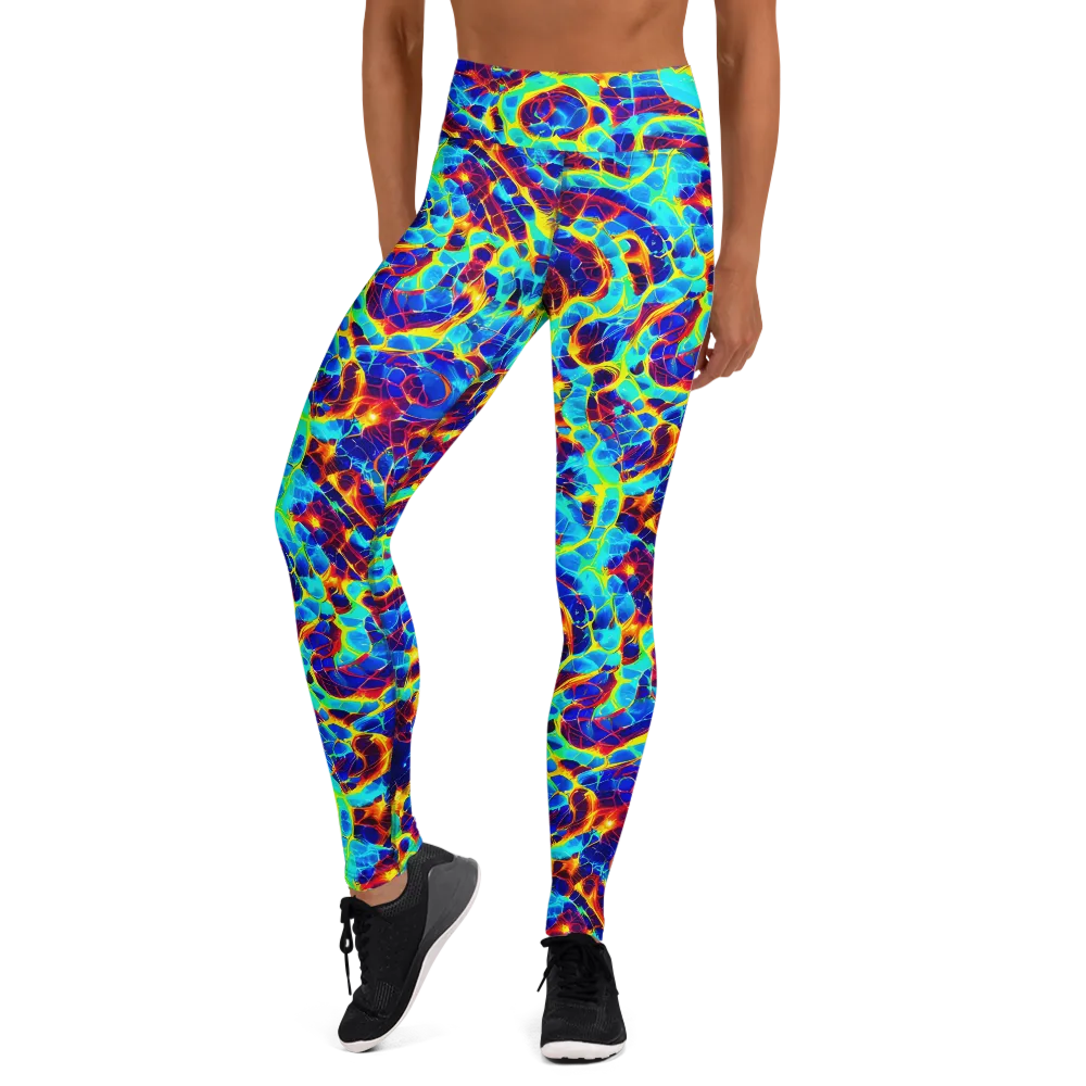 Cobalt Plasma on Yoga Leggings — Front