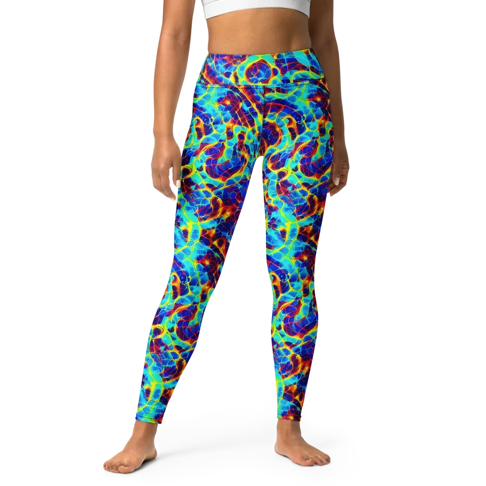 Cobalt Plasma on Yoga Leggings — Front