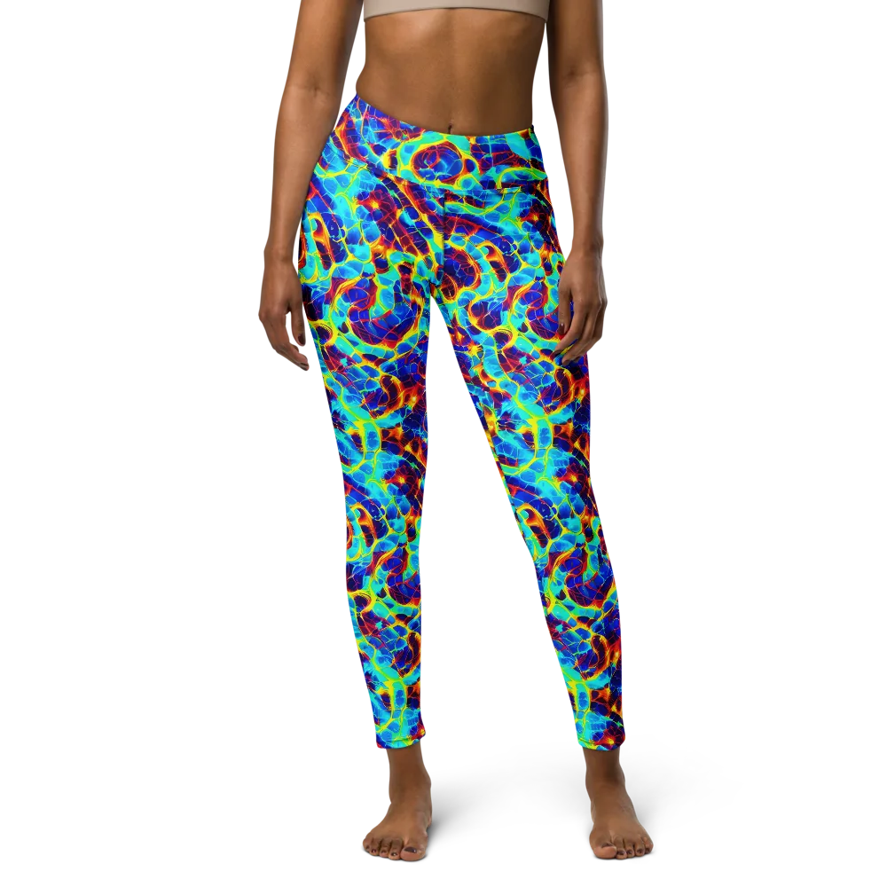 Cobalt Plasma on Yoga Leggings — Front