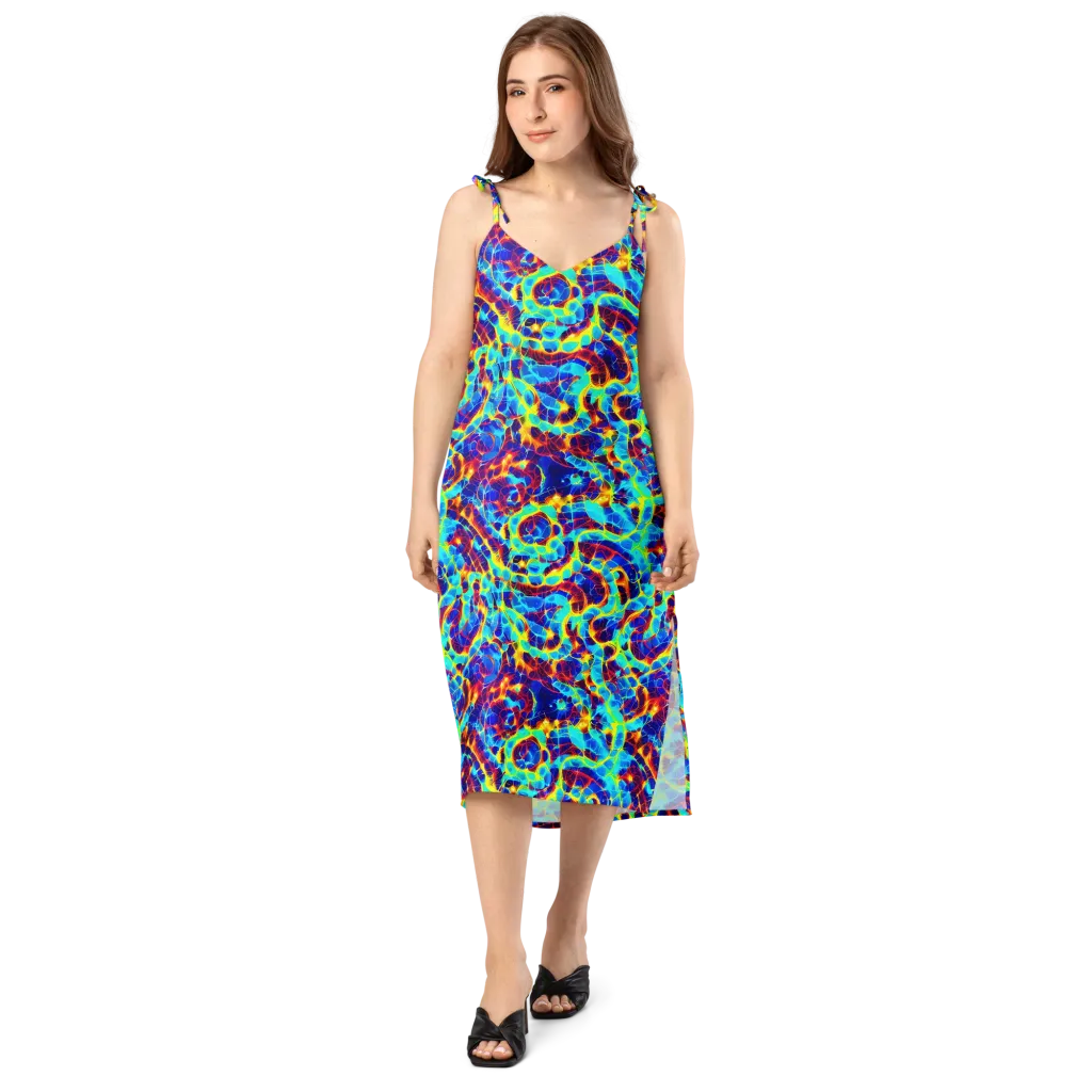 Cobalt Plasma on Slip Dress — Front