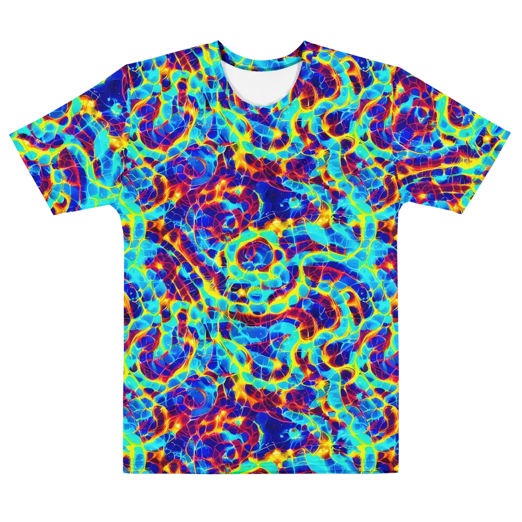 Cobalt Plasma on Men's Cotton Crew Neck T-Shirt — Front