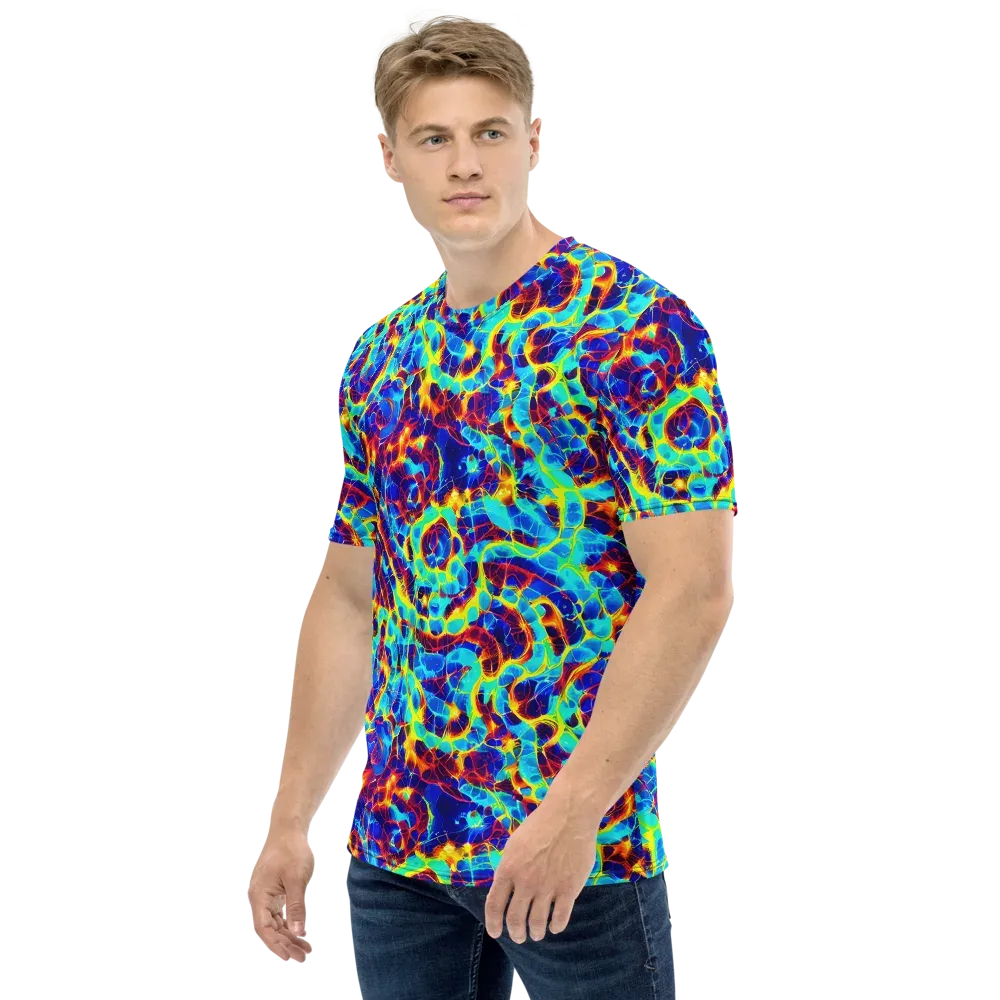 Cobalt Plasma on Men's Crew Neck T-Shirt — Left