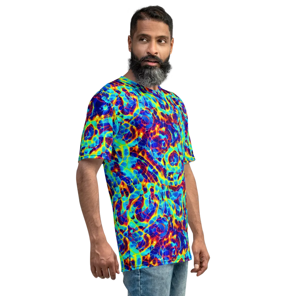 Cobalt Plasma on Men's Crew Neck T-Shirt — Right