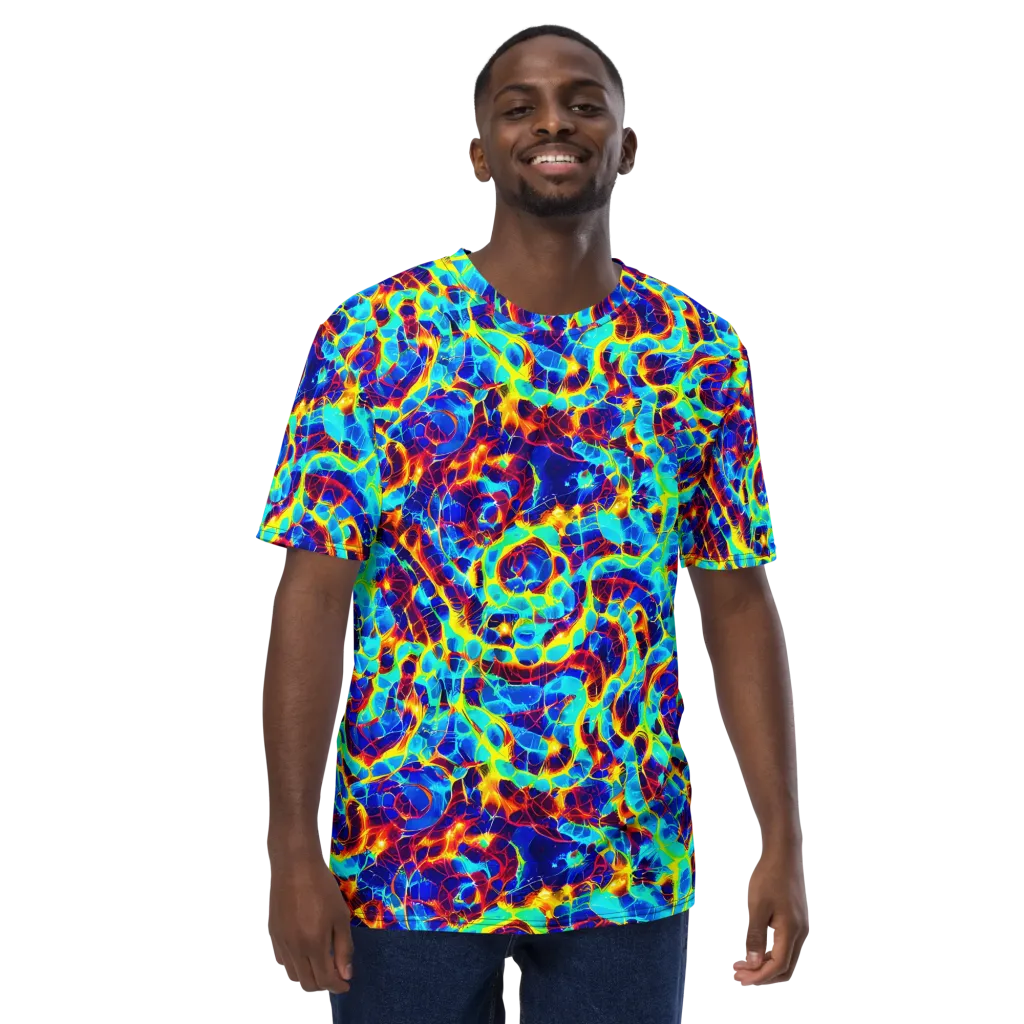 Cobalt Plasma on Men's Crew Neck T-Shirt — Front