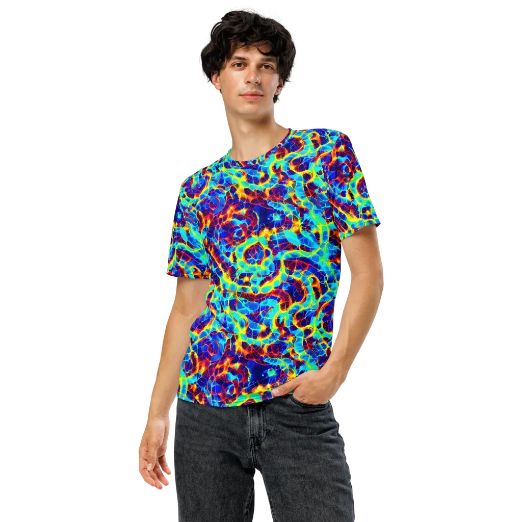Cobalt Plasma on Men's Crew Neck T-Shirt — Front