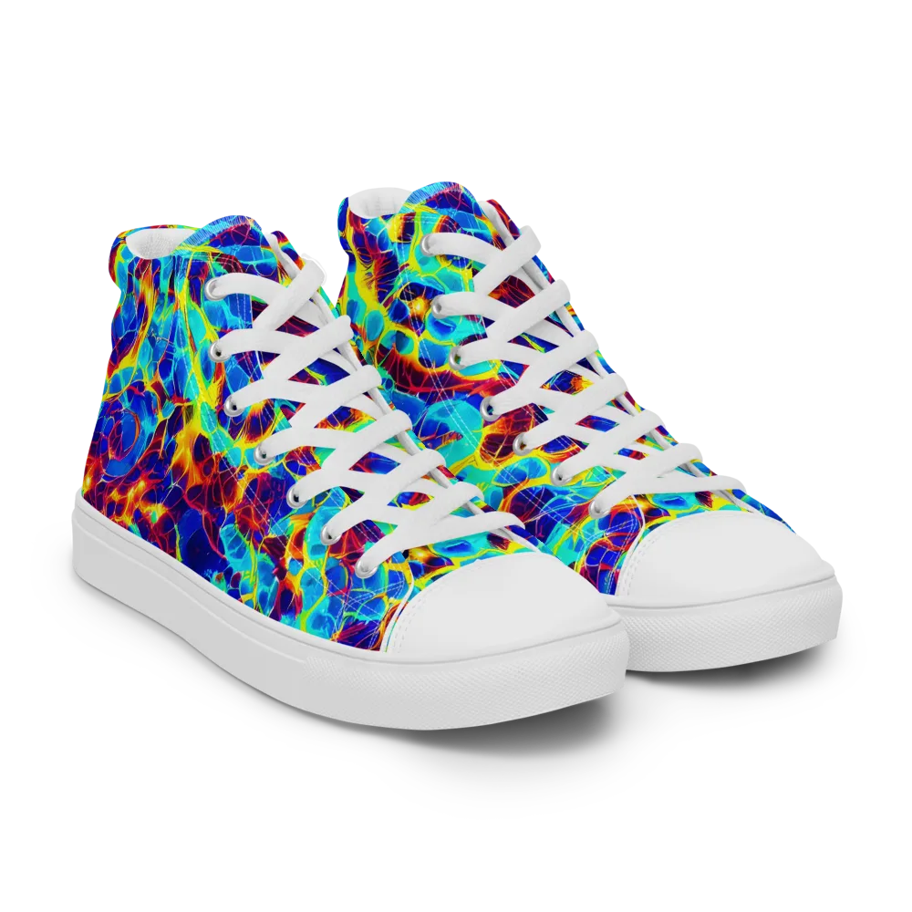 Cobalt Plasma on Men's High Top Canvas Shoes — Right Front