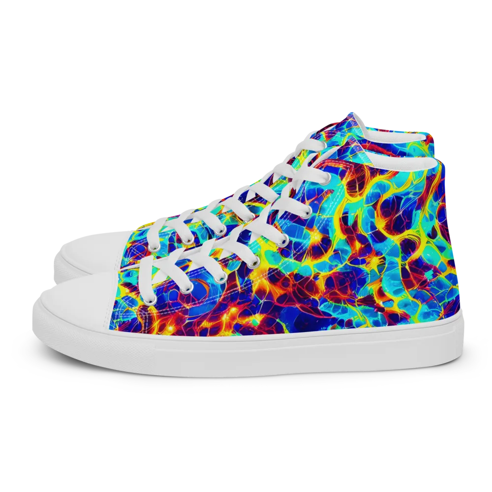 Cobalt Plasma on Men's High Top Canvas Shoes — Left