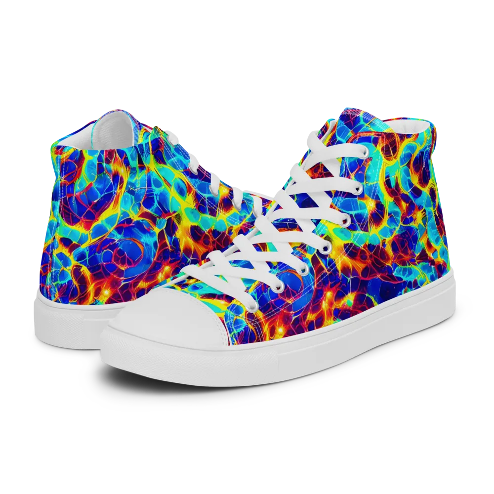 Cobalt Plasma on Men's High Top Canvas Shoes — Left