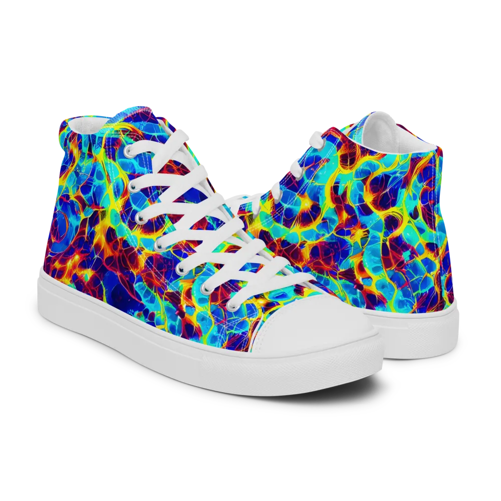 Cobalt Plasma on Men's High Top Canvas Shoes — Right