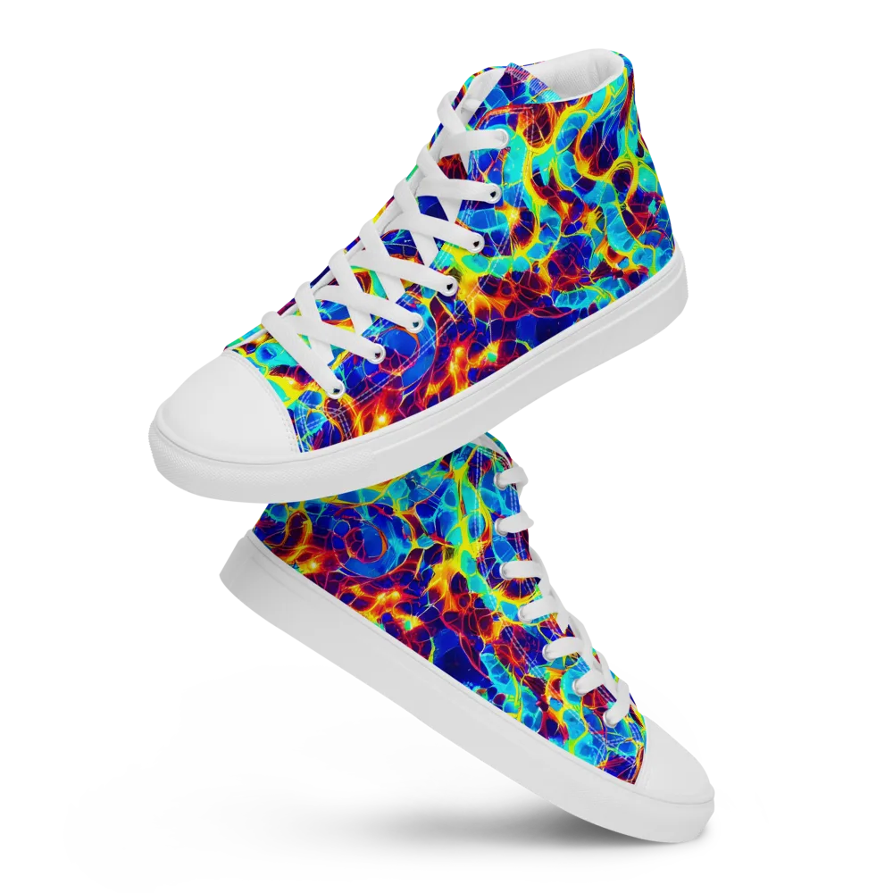 Cobalt Plasma on Men's High Top Canvas Shoes — Front