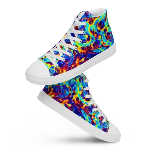 Cobalt Plasma on a Men's High Top Canvas Shoes