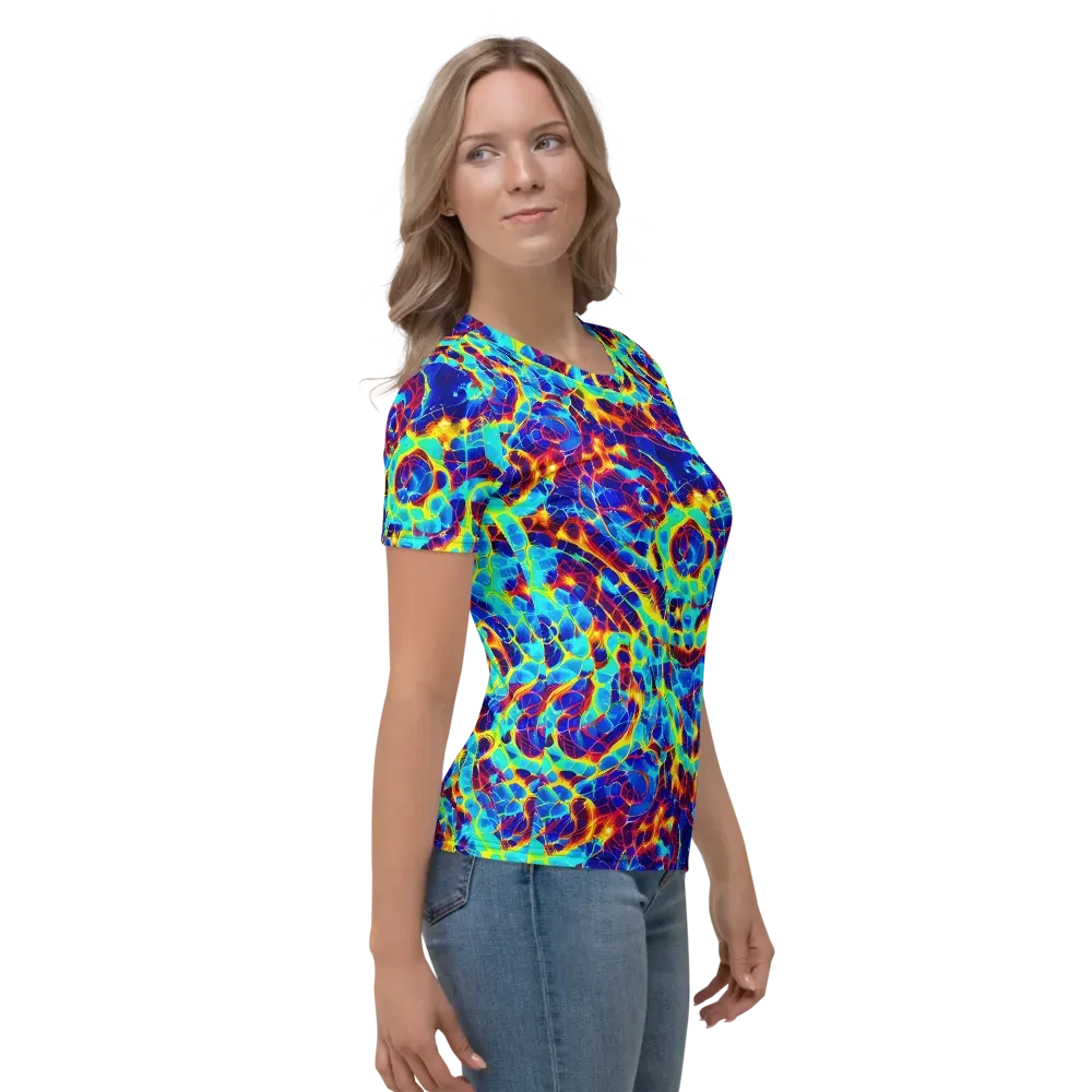 Cobalt Plasma on Women's Crew Neck T-Shirt — Right