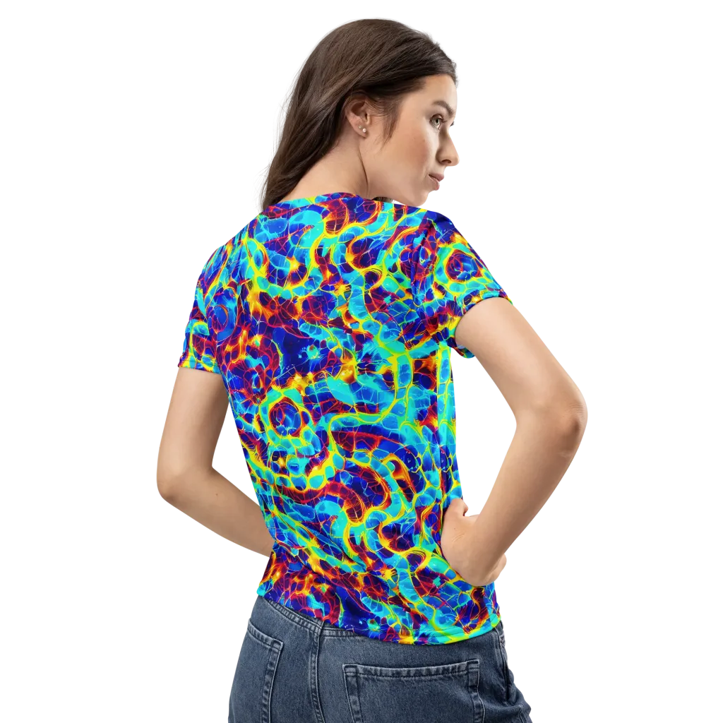 Cobalt Plasma on Women's Crew Neck T-Shirt — Back
