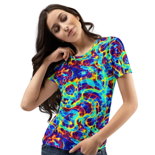 Cobalt Plasma on a Women's Crew Neck T-Shirt