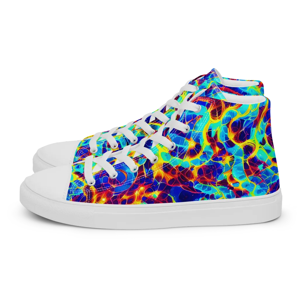 Cobalt Plasma on Women's High Top Canvas Shoes — Left