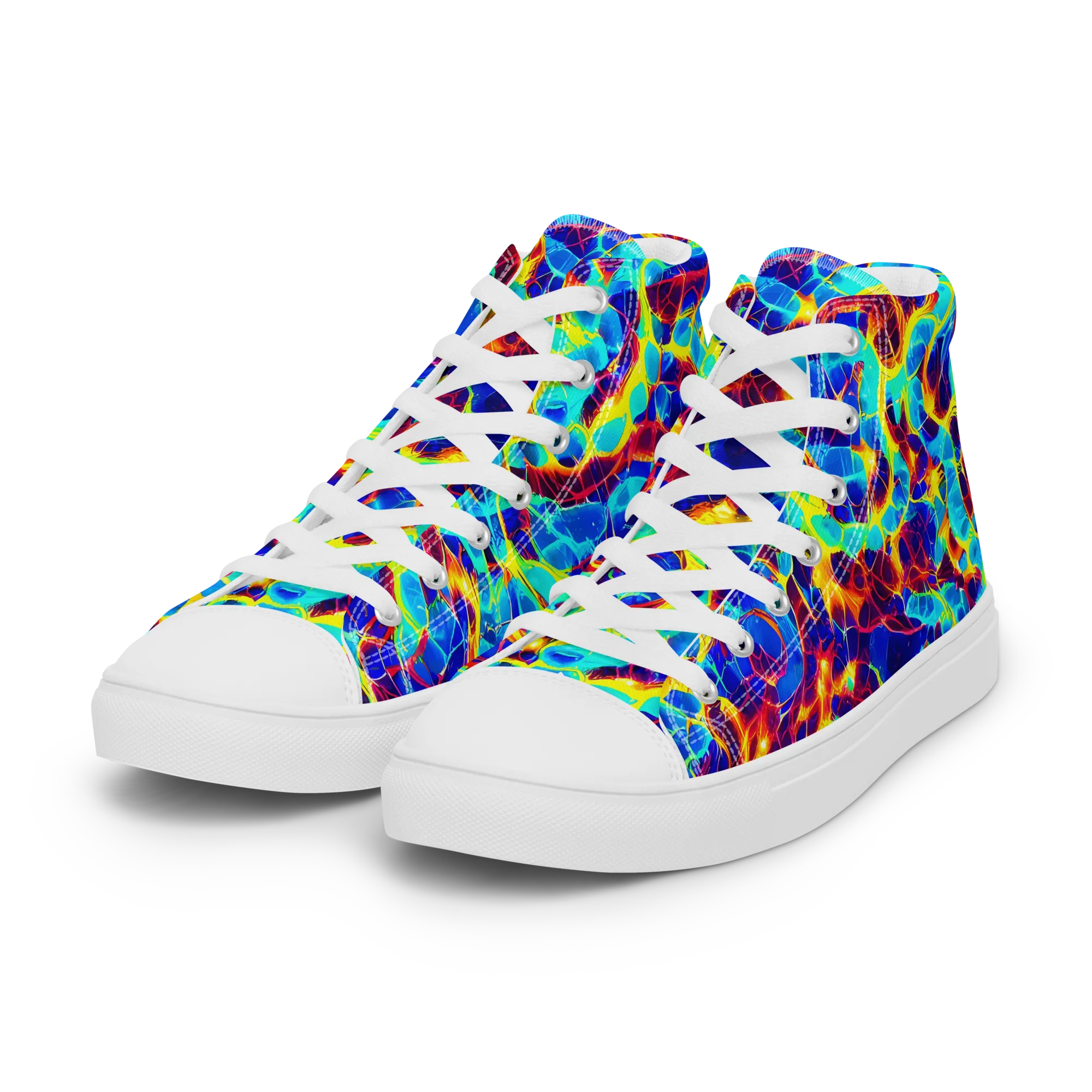 Cobalt Plasma on Women's High Top Canvas Shoes — Left Front