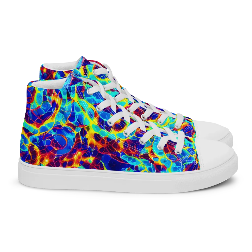 Cobalt Plasma on Women's High Top Canvas Shoes — Right