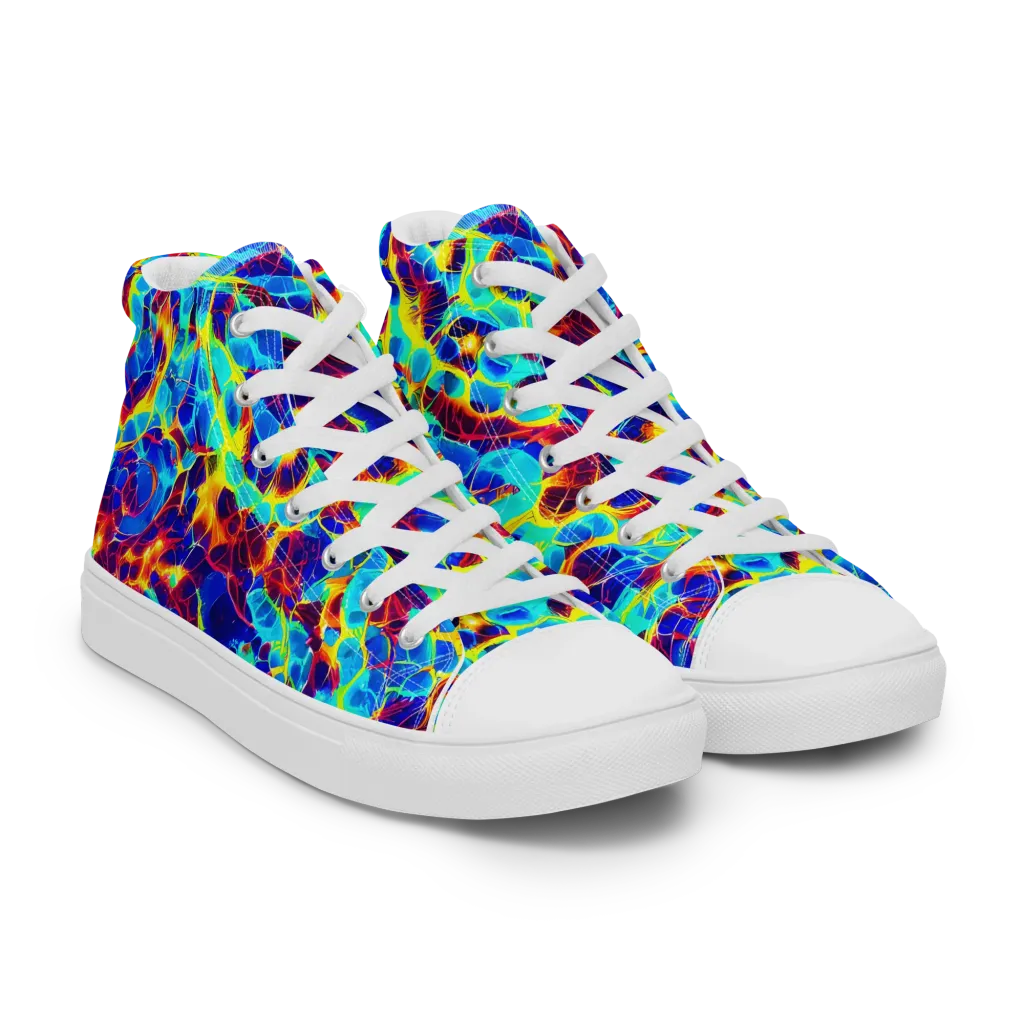 Cobalt Plasma on Women's High Top Canvas Shoes — Right Front