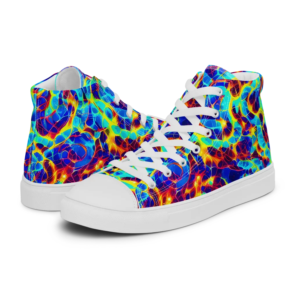 Cobalt Plasma on Women's High Top Canvas Shoes — Left