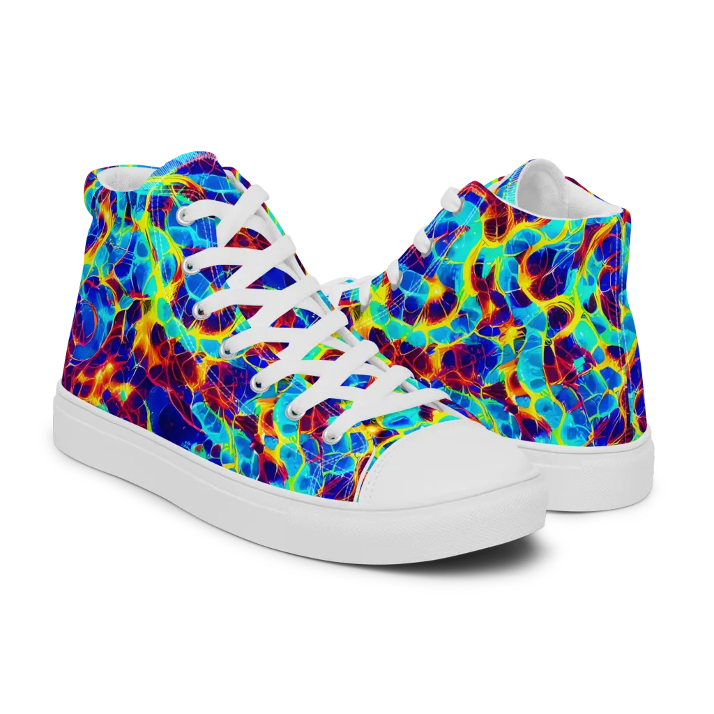 Cobalt Plasma on Women's High Top Canvas Shoes — Right
