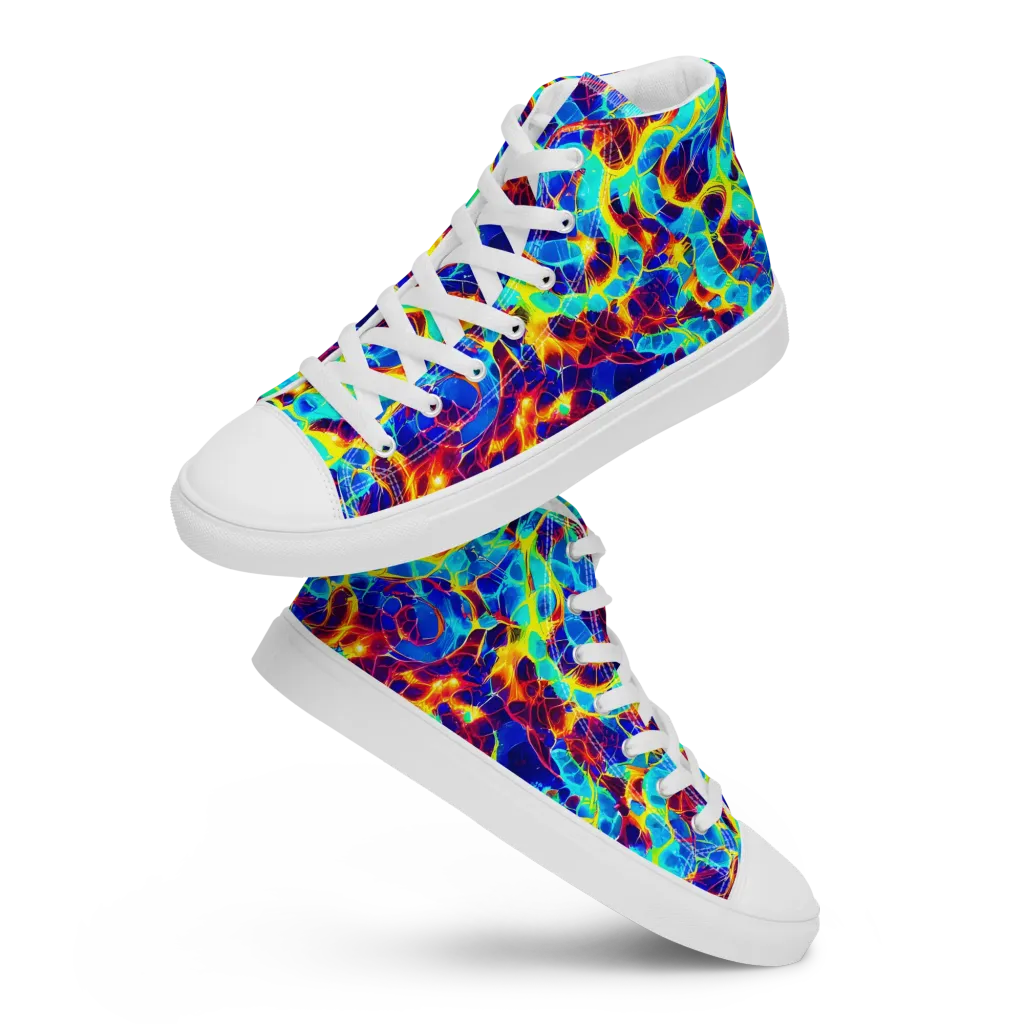 Cobalt Plasma on Women's High Top Canvas Shoes — Front