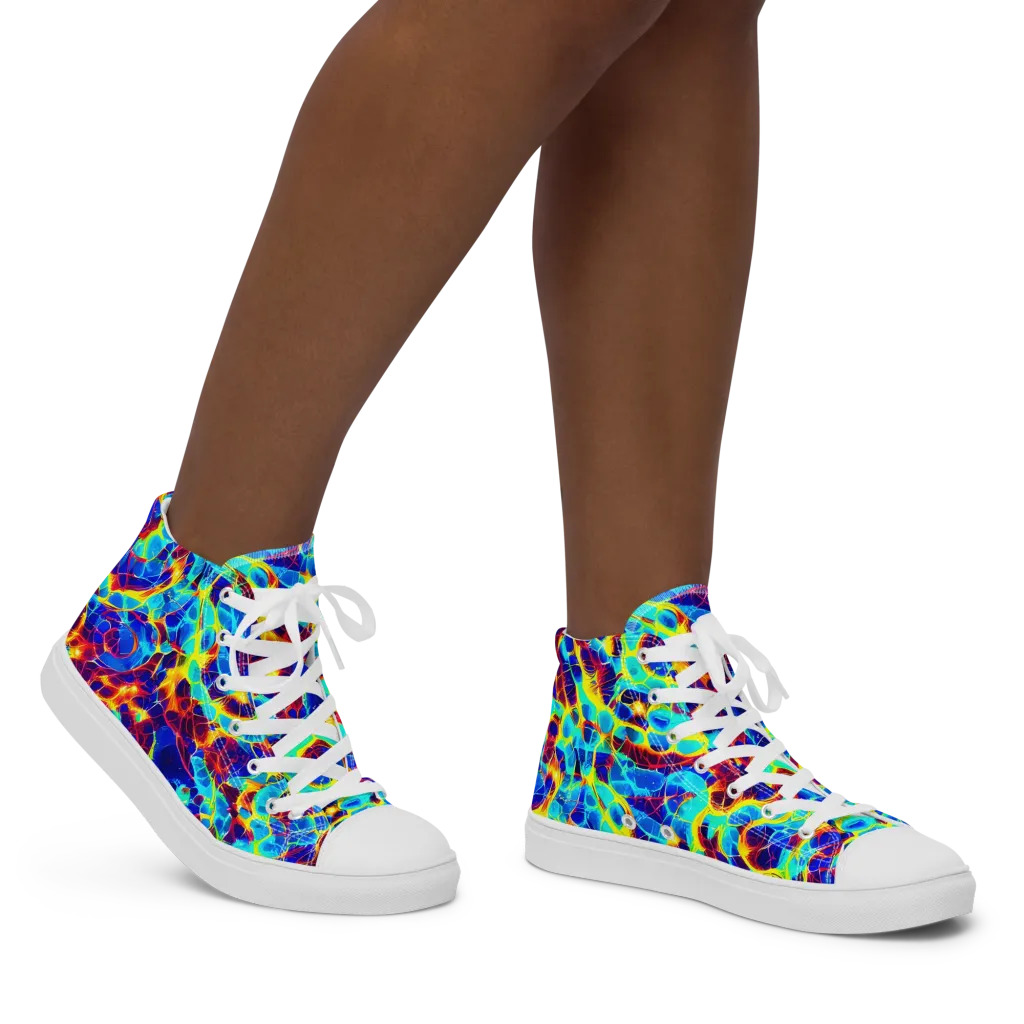 Cobalt Plasma on Women's High Top Canvas Shoes — Right