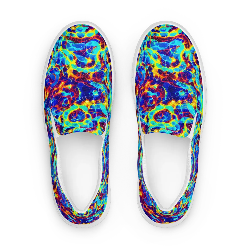 Cobalt Plasma on Men's Slip-On Canvas Shoes — Front