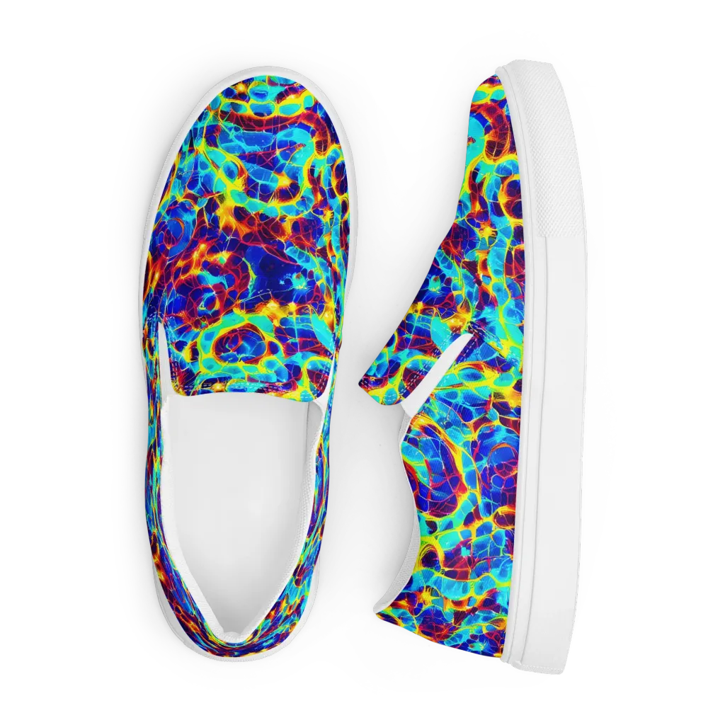 Cobalt Plasma on Men's Slip-On Canvas Shoes — Front