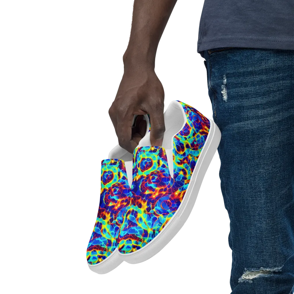 Cobalt Plasma on Men's Slip-On Canvas Shoes — Left Front