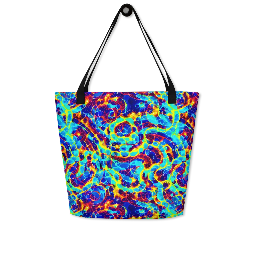 Cobalt Plasma on Large Tote Bag W/ Pocket — Front