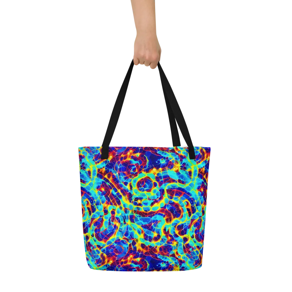Cobalt Plasma on Large Tote Bag W/ Pocket — Front
