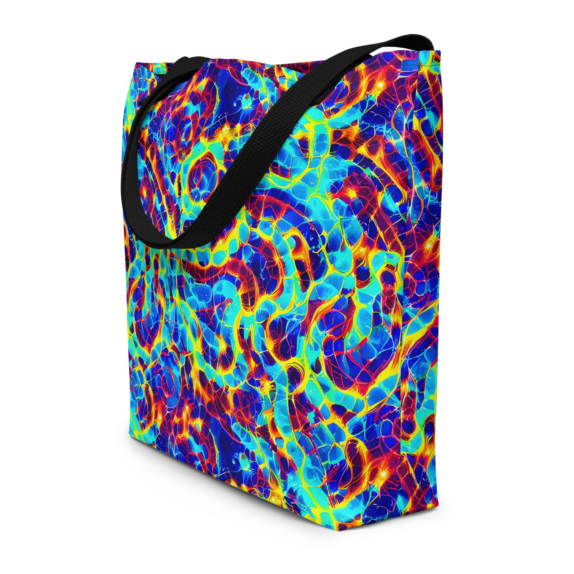 Cobalt Plasma on Large Tote Bag W/ Pocket — Front