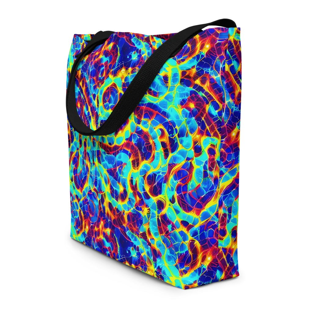 Cobalt Plasma on Large Tote Bag W/ Pocket — Front