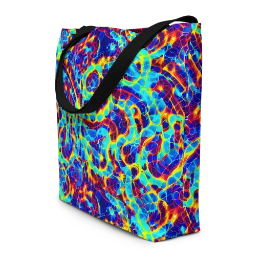 Cobalt Plasma on a Large Tote Bag W/ Pocket