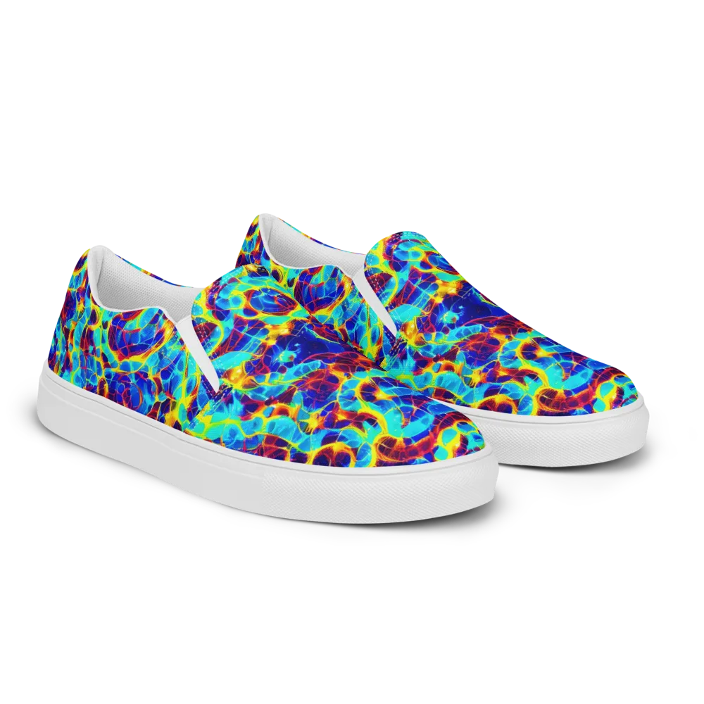 Cobalt Plasma on Women's Slip-On Canvas Shoes — Right Front