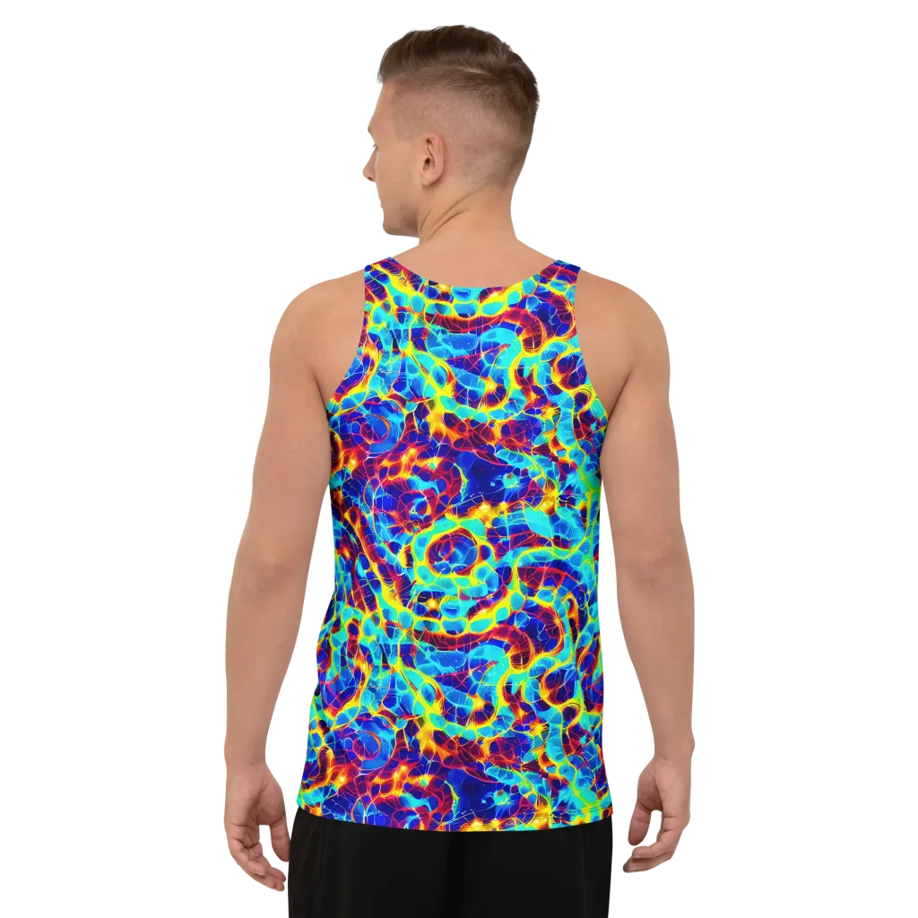Cobalt Plasma on Men's Tank Top — Back