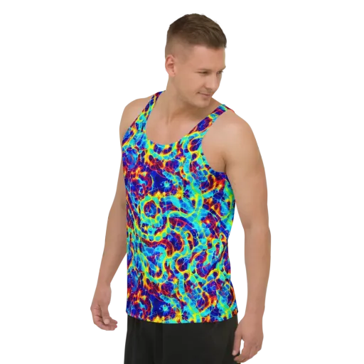 Cobalt Plasma on a Men's Tank Top